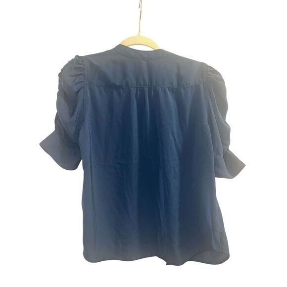 ✨Abercrombie & Fitch Ruched Sleeve Sz Small Blue Top✨ - Picture 7 of 8